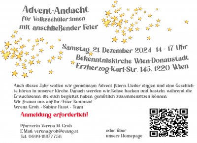 Adventnachmittag für Schüler*innen in der Donaustadt